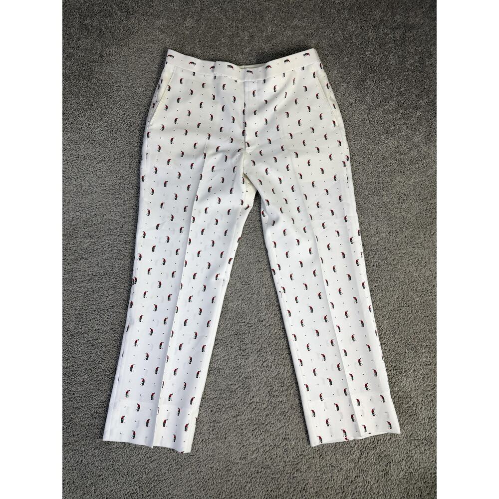 Vintage 70s Golf Pants Men 34x29 Sansabelt Jaymar White Putting Guy All Over
